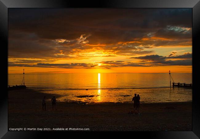 Majestic Sunset at Hunstanton Beach Framed Print by Martin Day