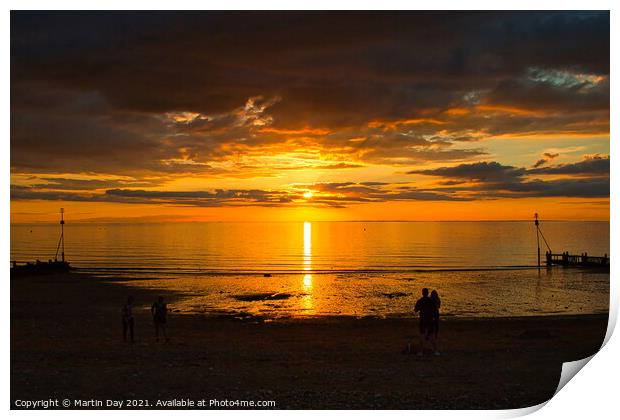 Majestic Sunset at Hunstanton Beach Print by Martin Day