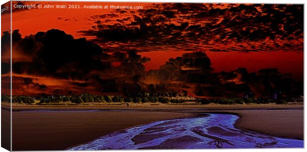 Low Tide at Sunset (Digital Art) Canvas Print by John Wain