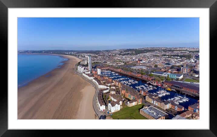 Swansea City South Wales Framed Mounted Print by Leighton Collins