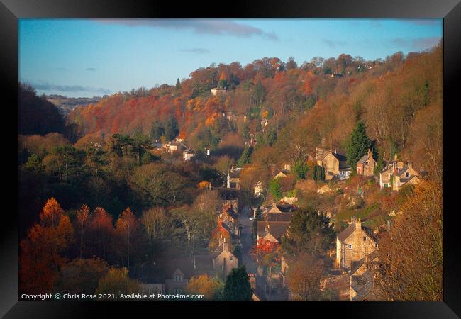 Chalford valley, autumn Framed Print by Chris Rose