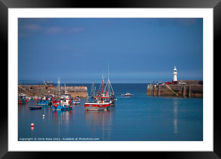 Mevagissey Harbour Framed Mounted Print by Chris Rose