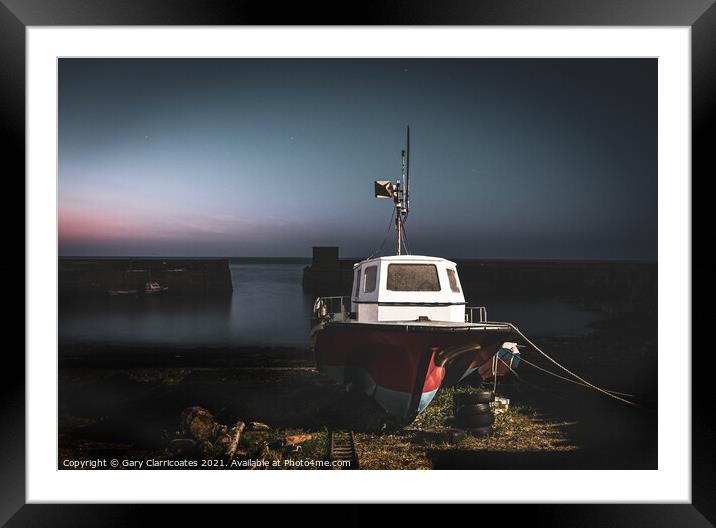 The Craster Fishing Boat  Framed Mounted Print by Gary Clarricoates