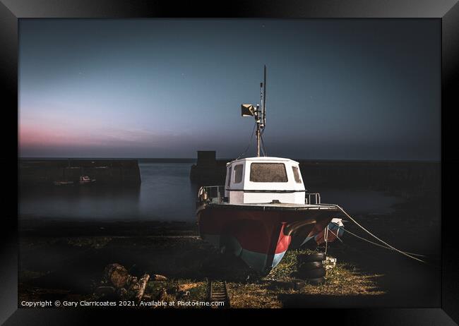The Craster Fishing Boat  Framed Print by Gary Clarricoates
