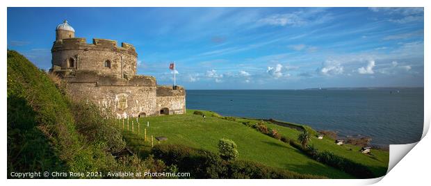 Cornwall, St Mawes Castle Print by Chris Rose