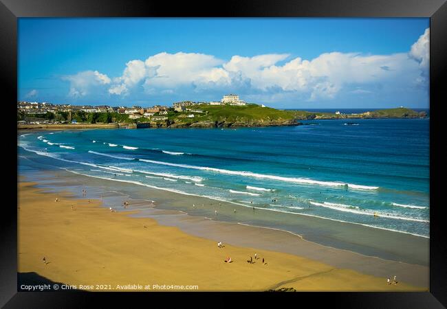 Newquay beaches Framed Print by Chris Rose