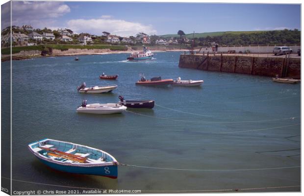 St Mawes harbour Canvas Print by Chris Rose