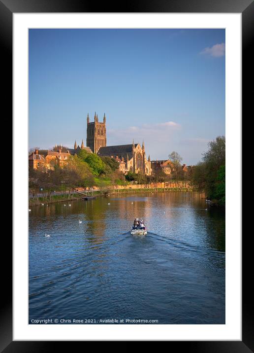 River Severn by Worcester Cathedral Framed Mounted Print by Chris Rose