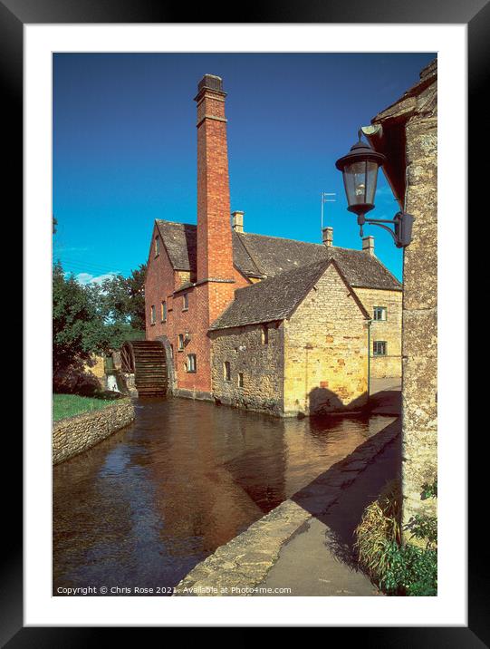 Lower Slaughter, the old mill Framed Mounted Print by Chris Rose