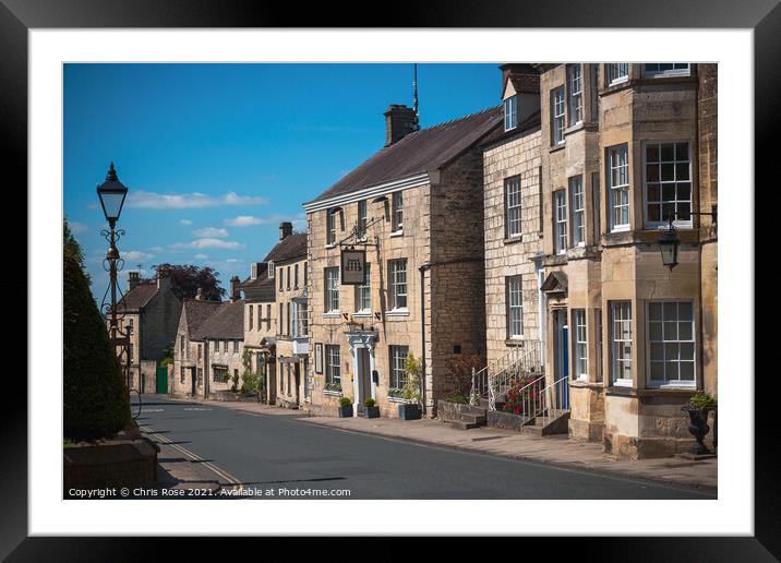 Painswick, Cotswold cottages Framed Mounted Print by Chris Rose