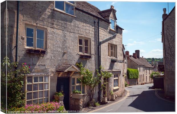 Painswick, Cotswold cottages Canvas Print by Chris Rose