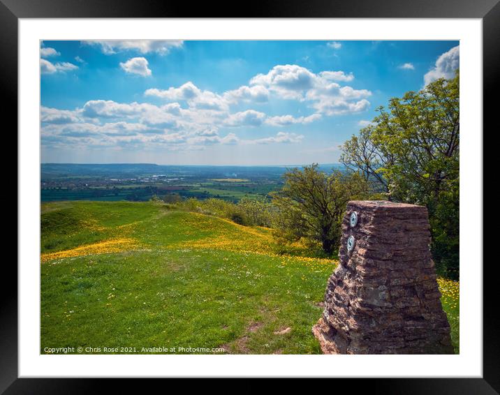 Haresfield Beacon Framed Mounted Print by Chris Rose