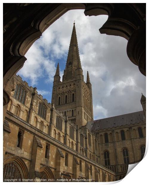 Norwich Cathedral Print by Stephen Coughlan