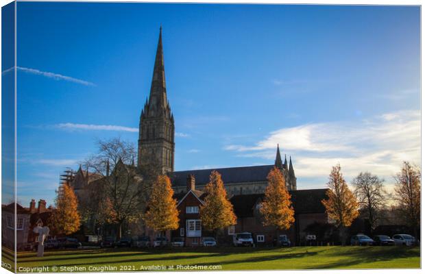 Salisbury Cathedral Canvas Print by Stephen Coughlan