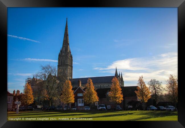 Salisbury Cathedral Framed Print by Stephen Coughlan