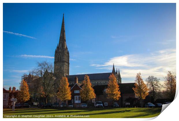 Salisbury Cathedral Print by Stephen Coughlan