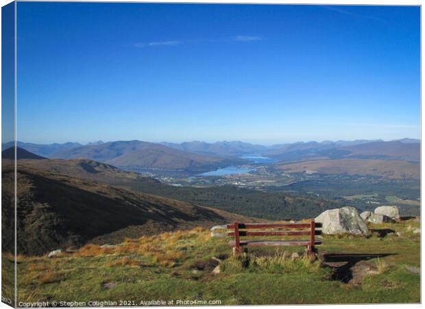 The view from Aonach Mor Canvas Print by Stephen Coughlan