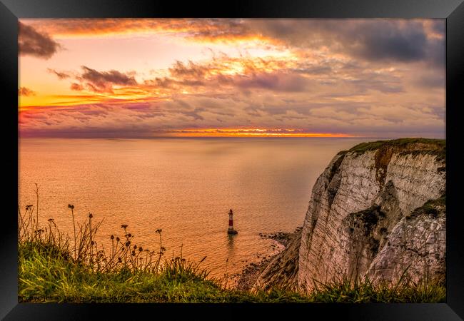 Beachy Head Lighthouse Framed Print by Jadwiga Piasecka