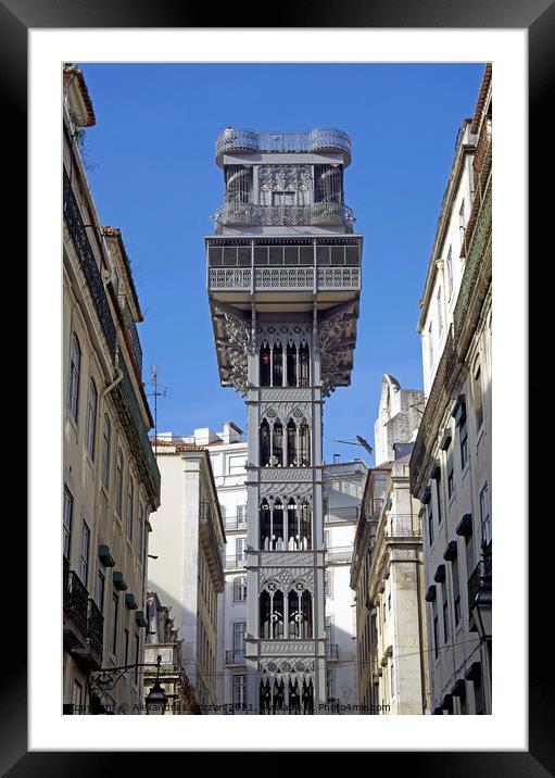 Lisbon's Famous Elevator  Framed Mounted Print by Alexandra Lavizzari