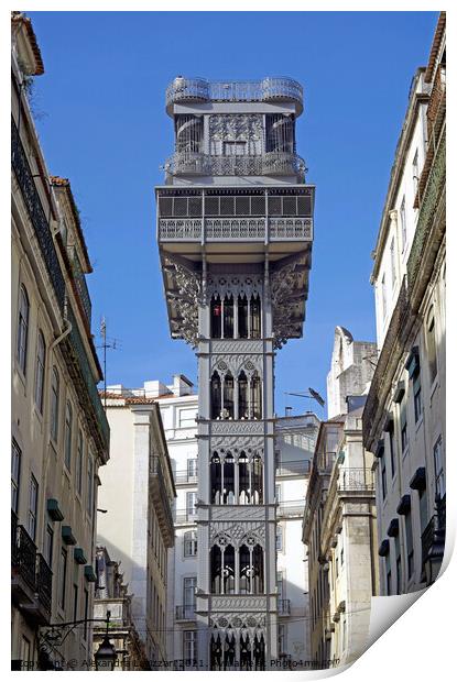 Lisbon's Famous Elevator  Print by Alexandra Lavizzari