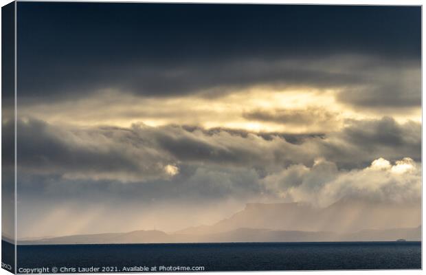 Showers over Skye Canvas Print by Chris Lauder