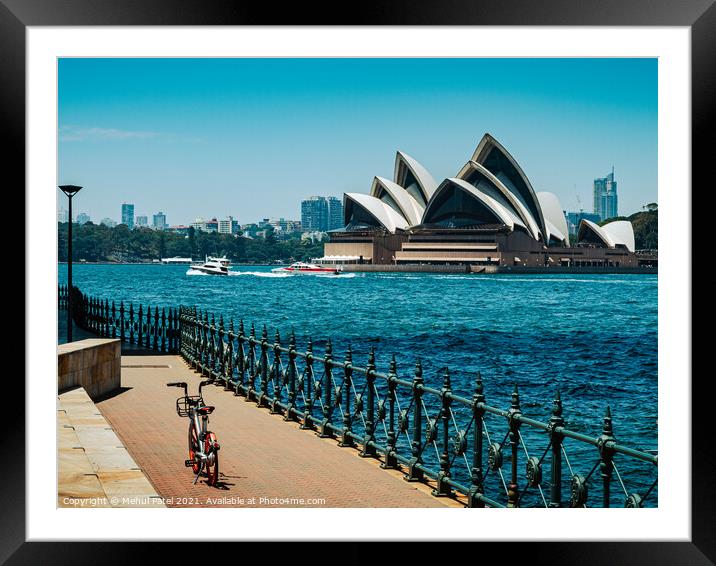 View of Sydney Opera House from Milsons Point, Sydney Harbour Framed Mounted Print by Mehul Patel
