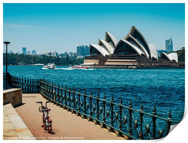 View of Sydney Opera House from Milsons Point, Sydney Harbour Print by Mehul Patel