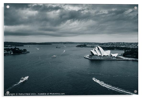 Sydney Harbour with iconic Sydney Opera House in view, Sydney, New South Wales, Australia Acrylic by Mehul Patel