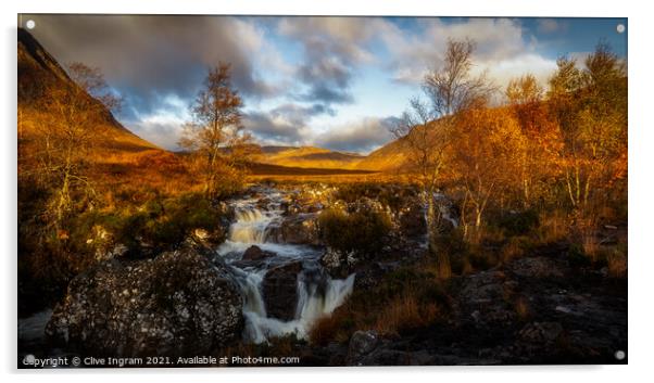 A Scottish Autumn in Glencoe Acrylic by Clive Ingram