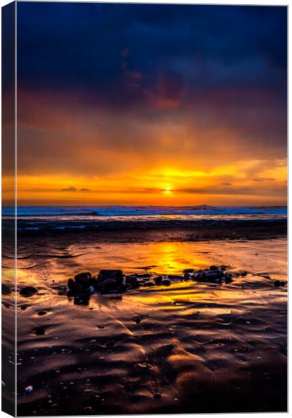 Widemouth Sunset, Bude, Cornwall Canvas Print by Maggie McCall