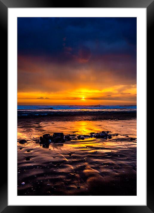 Widemouth Sunset, Bude, Cornwall Framed Mounted Print by Maggie McCall