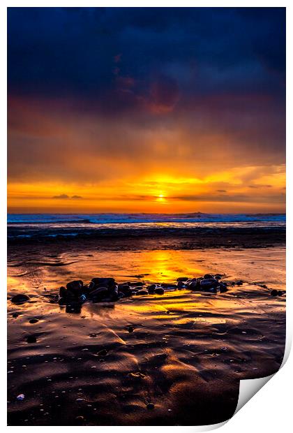 Widemouth Sunset, Bude, Cornwall Print by Maggie McCall