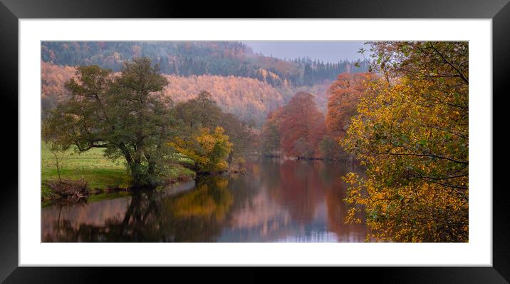Autumn reflections in the River Dee  Framed Mounted Print by Clive Ashton