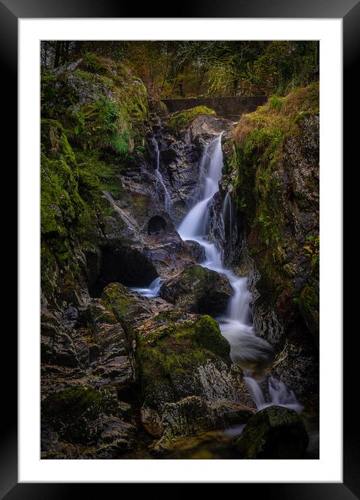 Misty Falls Framed Mounted Print by Clive Ashton