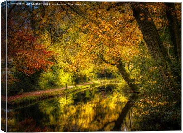 Autumn on the Monmouthshire and Brecon Canal Canvas Print by Lee Kershaw
