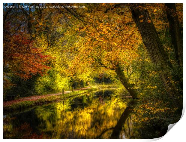 Autumn on the Monmouthshire and Brecon Canal Print by Lee Kershaw
