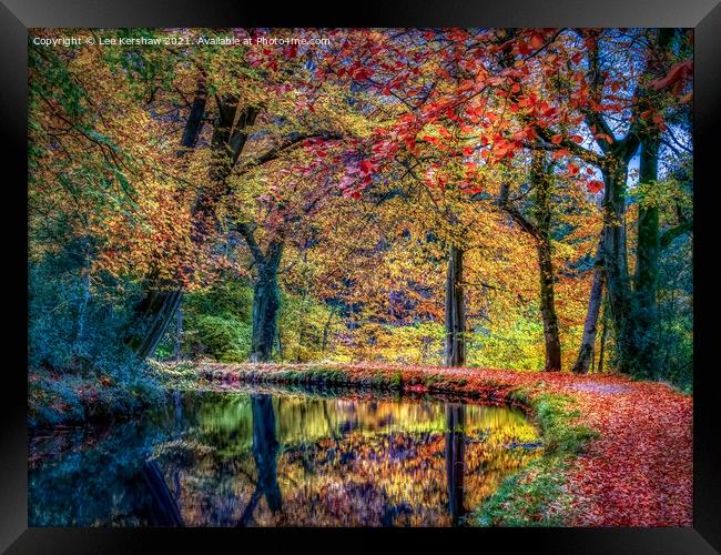 Monmouthshire and Brecon Canal in Autumn Framed Print by Lee Kershaw