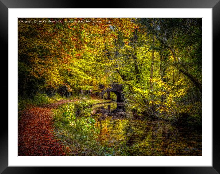 Monmouthshire and Brecon Canal in Autumn Framed Mounted Print by Lee Kershaw