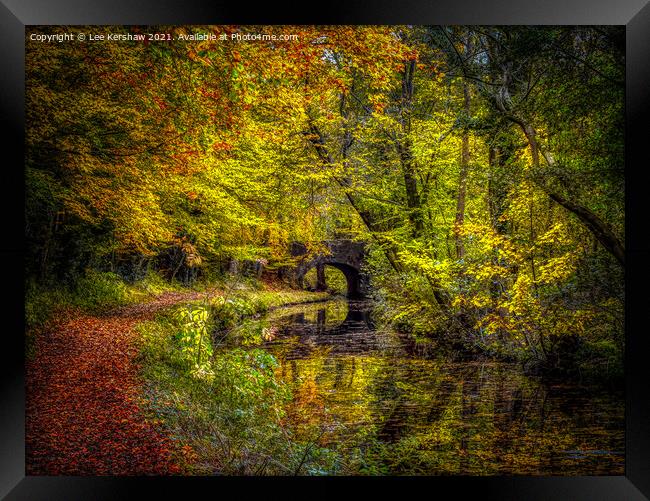 Monmouthshire and Brecon Canal in Autumn Framed Print by Lee Kershaw