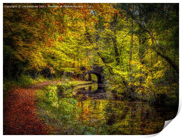 Monmouthshire and Brecon Canal in Autumn Print by Lee Kershaw