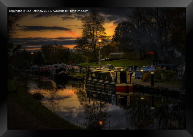 Dusk at Goytre Wharf (Monmouthshire and Brecon Canal) Framed Print by Lee Kershaw