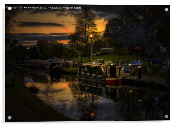 Dusk at Goytre Wharf (Monmouthshire and Brecon Canal) Acrylic by Lee Kershaw