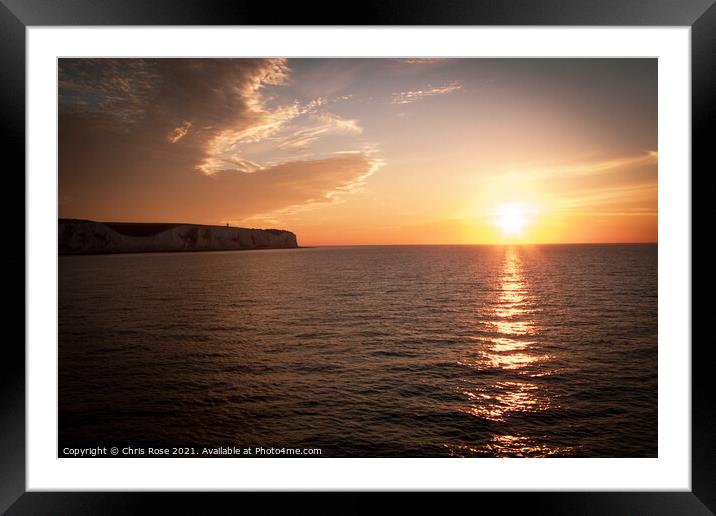 Channel ferry sunrise Framed Mounted Print by Chris Rose