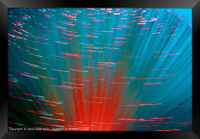 Coloured lights and motion blur abstract Framed Print by Chris Rose