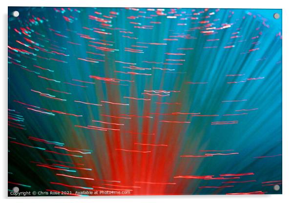 Coloured lights and motion blur abstract Acrylic by Chris Rose