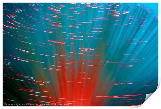 Coloured lights and motion blur abstract Print by Chris Rose