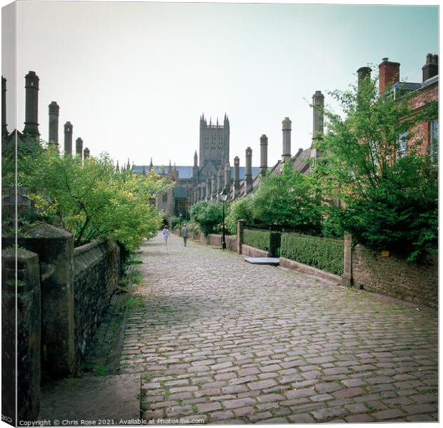 Wells, Vicars Close Canvas Print by Chris Rose