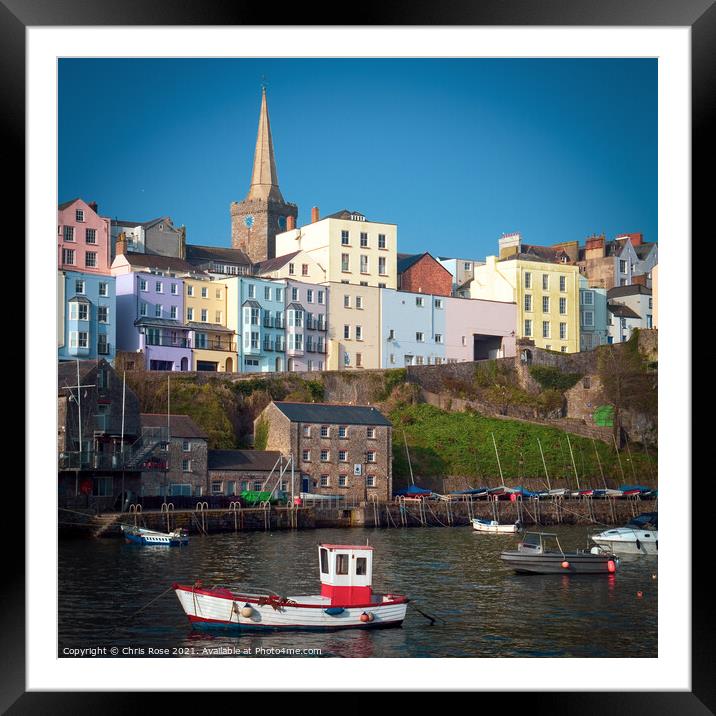 Tenby harbour, Pembrokeshire Framed Mounted Print by Chris Rose