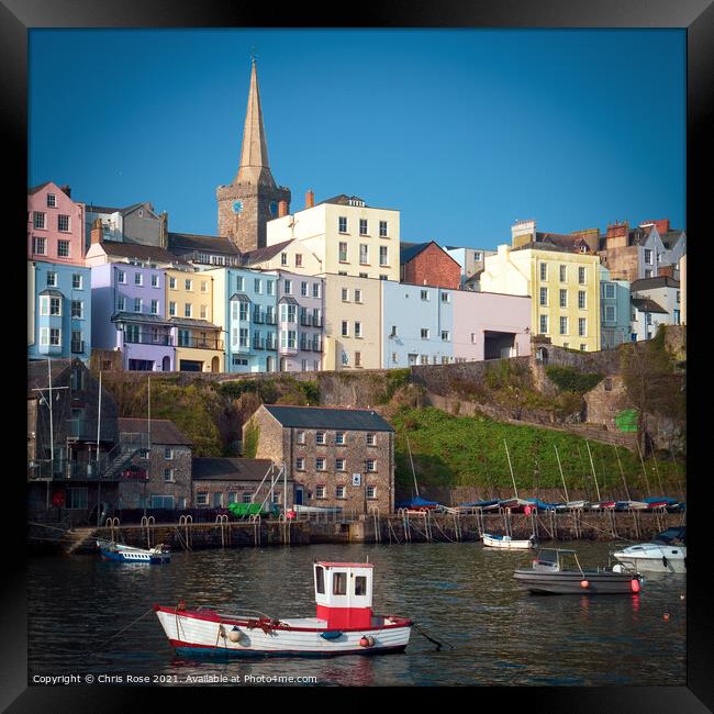 Tenby harbour, Pembrokeshire Framed Print by Chris Rose