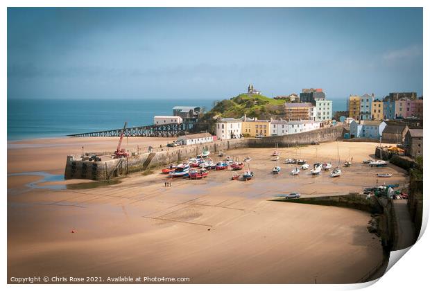 Tenby Harbour view Print by Chris Rose